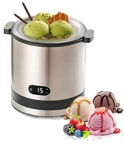 Sorbetière automatique 300 ml - Congélation rapide en 20 minutes avec écran LED, couvercle anti-éclaboussures et seau à glace amovible, nettoyage facile, sorbet aux fruits à faire soi-même,300ml
