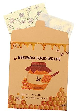 HAPINARY 3pcs Fresh-Keeping Cloth Household Beewax Wraps for Bowl Covers Reusable Food Beewax Wraps for Sandwich Packaging and Cake Preservation