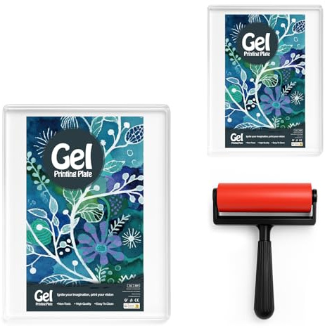 INNOVAYOU Piastra da stampa in gel da 12,7 x 17,8 e 20,3 x 25,4 cm, impermeabile e lavabile, per la stampa con gomma, adatta per biglietti, arti e mestieri, scrapbooking, diario, decorazione della