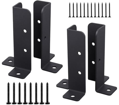 Per Cariche Pesanti - Post Di Legno, Supporto Per Del Ponte | Base In Acciaio Rinforzata Per L'installazione Di Recinzione, Ancoraggio Di Fissaggio Anti-russo, Hardware Di Montaggio Fort