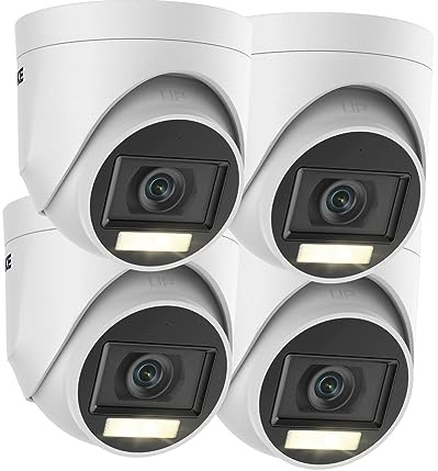ANNKE 4 x 3K (2960 x 1665), caméra TVI Filaire d'appoint avec Microphone intégré, Vision Nocturne Intelligente, Double éclairage 30m, Objectif 2,8mm pour la vidéosurveillance intérieure et extérieure