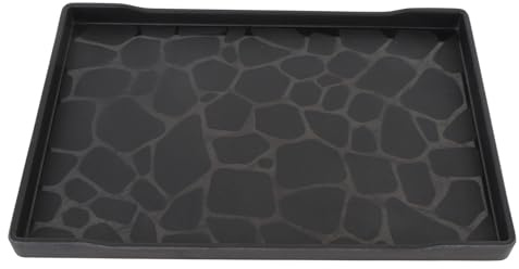 Bandeja para Servir de Plástico, 9.1x13 Pulgadas de Platos Rectangulares Grandes, Bandejas de Plástico Reutilizables para el Juego de Té, Aperitivos, Frutas, Postres (Negro)