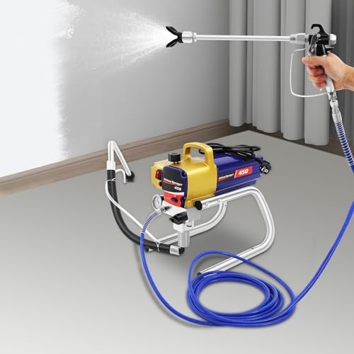 LKHDONG Farbsprühsystem Airless Farbspritzgerät 3300PSI Sprühgerät für Wandfarben, Spritzpistole mit Schlauch DIY-Malprojekte für Wandfarben, Lacke, Lasuren