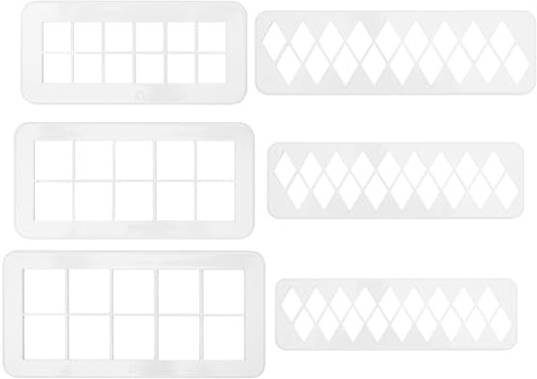 KQDRAVINE 6 Stück Ausstechformen Geometrische Formen, Stanzer Quadrat und DiamantföRmig Fondant Ausstecher, 3 Größen Keksausstecher, Plätzchen Ausstecher für Fondant Kekse Torten Dekorieren