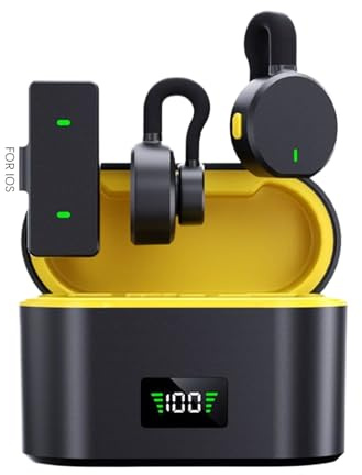 Zyntora Mini micrófono, micrófono de solapa con cancelación de ruido con funda de carga, electrónica de audio con cancelación de ruido para cámara, PC, laptop, teléfonos móviles, computadora