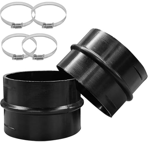 Qikaide 90mm Short Straight Air Duct Vent Joiner Hose Pipe Connector with Clamps High Temperature Plastic Extension Fitting for Car Truck RV Boat Heater