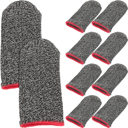 Veemoon Lot de 10 Manchons de Doigt Ultra-Fins pour Jeu Vidéo Protection Antidérapante en Fibre Respirante Protège-Pouces Confortables pour Écran Tactile Adaptés aux Joueurs Mobiles