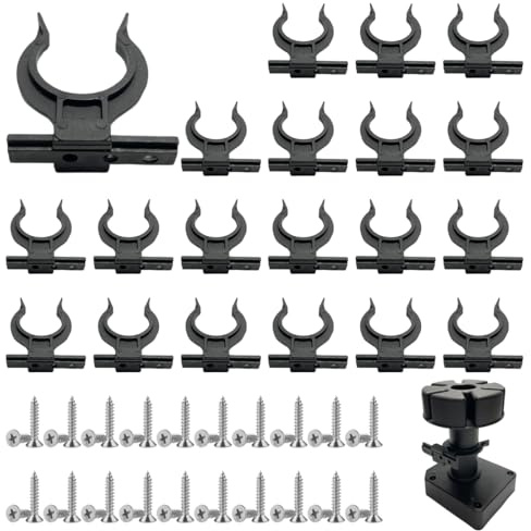 UIEXEA 20 Pcs Crochet Universel en ABS pour Sabot de Cuisine, Clip pour Pieds de Plastique et Aluminium, Montage Rapide à Tirette Type Ressorts pour Rampe Mobile, Clips de Fixation Plinthe Cuisine