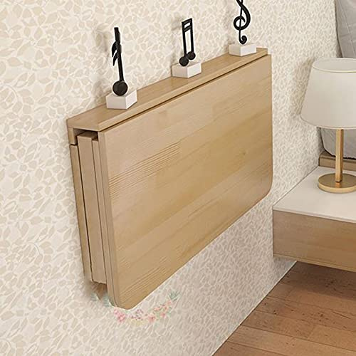 Mesa de comedor plegable con hojas caídas – Escritorio esquinero de madera natural para espacios pequeños – Estación de trabajo moderna para laptop y juegos