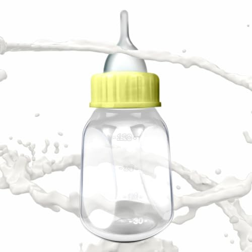 Botella de Leche para Gatitos | Alimentador de Leche para Cachorros de 120 | ml con chupete de silicona y báscula transparente | Mini botella de tetina para gatitos recién nacidos, cachorros, conejos, a