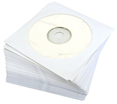 100 FUNDAS / SOBRES PARA CD Y DVD DE PAPEL COLOR BLANCO / Ref.4017 | Ref.4017