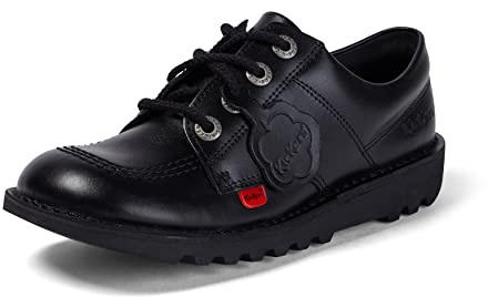 Kickers Kick Lo Y Core Youths Black Leather Shoes-EU 38