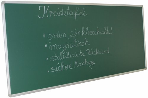 Kreidetafel Schultafel, magnetisch, groß, Wandtafel, kratzfest,Memoboard, Magnettafel grün, 240x100 cm, mit Ablage