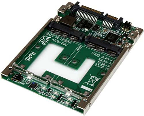 StarTech 25SAT22MSAT Dual mSATA SSD RAID Adapter Converter | 2-fach mSATA, Konverter, Zwei Schächte volle Größe, RAID0 RAID1 JBOD BIG, SATA I II III Laufwerke