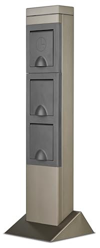 REV Gartensteckdose SteelCraft - Stilvolle Außensteckdose 2-Fach mit Zeitschaltuhr, Steckdose aussen IP44, H57 cm, Silber