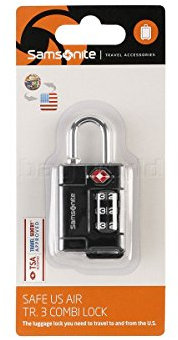 Samsonite Travel Accessor. V - Safe US 3 Combi Lock Gepäckschloss, Schwarz