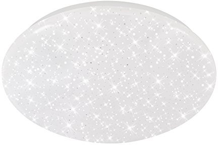 BRILONER - LED Deckenlampe mit Sternenhimmel, neutralweiße Lichtfarbe, 12 Watt, 1300 Lumen, Lampe, LED Deckenleuchte, Wohnzimmerlampe, Schlafzimmerlampe, Kinderzimmerlampe, 28x6,5 cm, Weiß