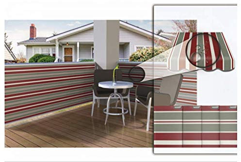 VANA Windschutz Premium Balkonstoff Qualität Balkonsichtschutz Markisenstoff, 90 x 500 cm, SPD036