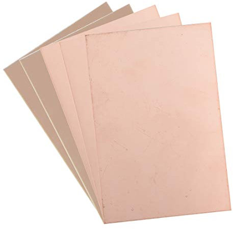 sourcing map Seul Côté Cuivre Stratifié Plaqué PCB Circuit Imprimé FR4 150x100mm 5.91x3.94 pouce, 1.2mm Épaisseur Bricolage Prototypage PCB Carte Nom Carte 5Pcs