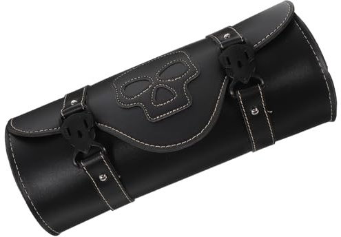 Lenkertasche Pu Leder Werkzeugtasche für Fahrrad Lagerung Werkzeug (Schwarz)