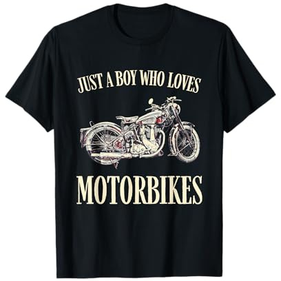 Funny Vintage Motorbike Just a Boy Who Loves Motorbikes T-Shirt