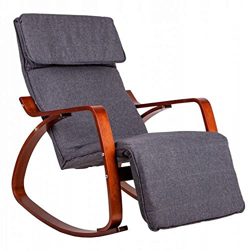 Multi Store Schaukelstuhl Grau-Braun Schaukelsessel Schwingsessel verstellbar Relax