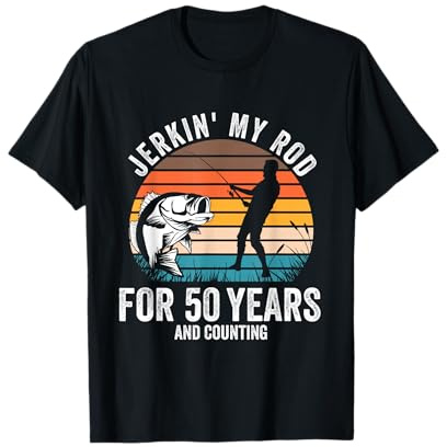 50th Birthday Gift for Fisherman Men Funny Fishing 50 Bday T-Shirt