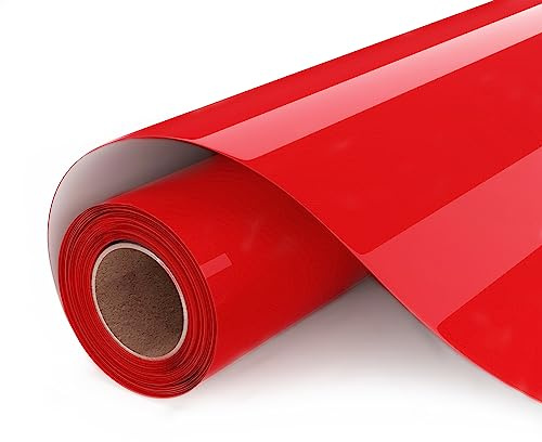 UIOK HTV flexfolie plotter textilbunt 30 cm x 15 cm strykfolie plotter på röd vinyl för t-shirt, lätt att skära och ta bort för värmeöverföring vinyl (röd)