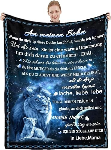 Hsientpe Sohn Geschenke von Mama, Kuscheldecke Geschenk für Sohn, Beste Sohn Geschenke, Mutter Sohn Personalisierte Decke Geschenk, Geburtstagsgeschenk für Meine Sohn, 18 Geburtstag Junge