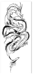 2 Pieces Of Temporary Tattoo Stickers White Dragon Upper Arm For Women And Men Juice Vegetable Ink Waterproof Semi-Permanent And Long-Lasting For 2 Weeks Non-Reflective