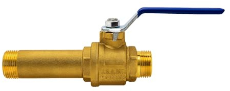 Premium Water Heater Drain Valve Brass 3/4 Inch Full Port Straight Flushes Sediment