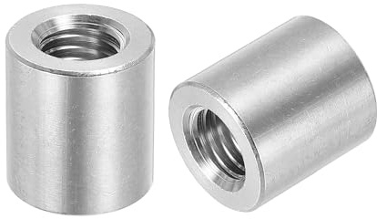 QUARKZMAN 4 Stück M12 Runde Verbindungsmuttern, 304 Edelstahl Kupplungsmutter 25mm/1 Länge Hülse Stange Stiftmutter für Halterung, Grobgewinde M12x25x20mm