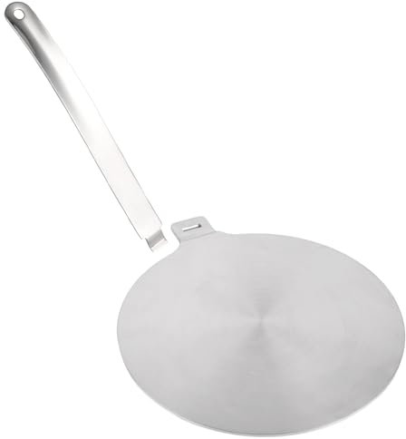 Placa adaptadora de inducción de 20 cm, adaptador de inducción con mango extraíble, adaptador de inducción, placa adaptadora de acero inoxidable para placa de inducción para leche, café, utensilios de