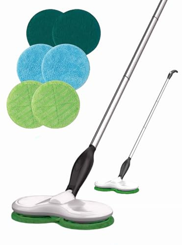 SyncTech Balai flottant – Balai rotatif pour nettoyer les sols – Balai électrique motorisé sans fil et rechargeable, tête rotative en microfibre, batterie longue durée et légère