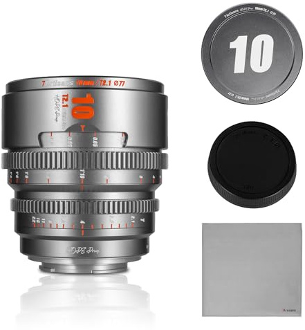 7artisans 10mm T2.1 Professional Cine Lens S35 Frame Compatible for Canon RF-S Mount for RED KOMODO/KOMODO X/CANON C70/ R7/R50/R10(Titanium Gray)