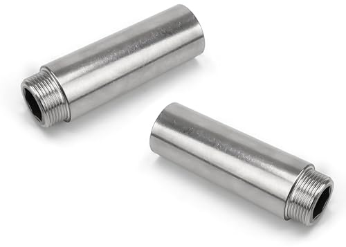 TIANLIN 2 Piezas Extensión de Grifo de 1/2'', Tubos de Extensión para Grifos de Cocina de Acero Inoxidable, 1/2 Pulgada × 50mm, Aptos para Grifos, Válvulas Angulares y Cabezales de Ducha