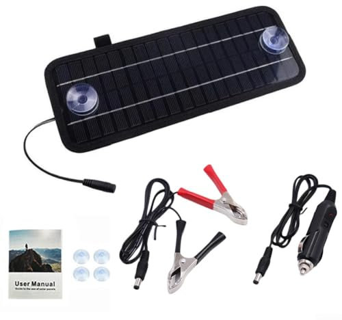 Hasaller 12V Solar Panel Solar Trickle Charger 20W Solar Panel Car Battery Charger Portable Solar Battery Maintainer IP65 Waterproof Solar Panel