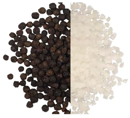 Salt & Pepper Spice Refill for Grinder NO GRINDERS Premium 50GM Black Pepper Corns 100gm Sea Salt Coarse Spices HerbsnSpiceit