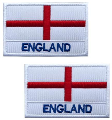 2 parches tácticos bordados de la bandera de Inglaterra con la bandera de San Jorge, emblema de para uniformes, ropa, mochila, chaqueta, sombrero, motociclista, jeans, bolso, brazalete, pantalones