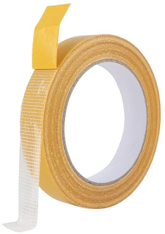 Qaum Double Sided Fabric Tape 0.8 Inch X 65 FT Heavy Duty Mounting Tape Multipurpose Strong Self Adhesive Strips, Duty Double Sided Sticky Back for Curtains Pants Sofa Picture DIY Crafts Home Carpet