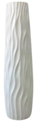 Generico Vaso Da Terra Alto Realizzato in Pp, 58 Cm Grande Vasi Moderni Da Interno Design, Vaso Bianco Da Interno per Fiori Secchi Alti, Rami O Composizioni Artificiali