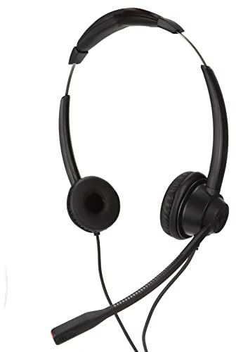 Cocoarm Casque Téléphonique Jack 2,5 Mm, Microphone Filaire avec Suppression du Bruit, Double écouteur Confortable pour Le Bureau à Domicile et Les Centres d'appels