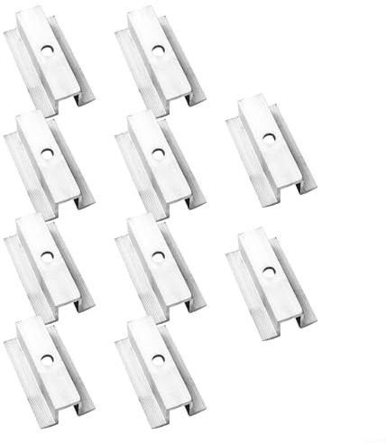Morsetto centrale per pannello solare in lega di alluminio da 5 mm, per moduli fotovoltaici, con telaio da 2550 mm per altezza, rivestimento anodizzato per resistenza e fissaggio sicuro (80 mm)