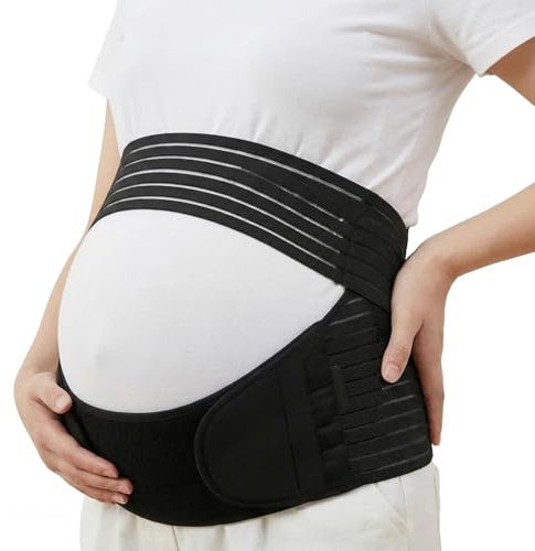 Verstellbarer Schwangerschaftsgürtel 3-in-1, Bauchband Schwangerschaft zur Entlastung von Bauch & Becken, Schwangerschaftsgurt Auto & Alltag, Stützgürtel für Schwangerschaft Circumference(86-127CM)