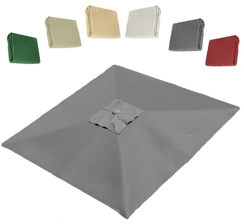 RTVGNSZSJL Tessuto di Ricambio per Ombrellone Quadrato 250x250cm Ombrellone Decentrato Telo di Ricambio 8 Stecche Telo di Ricambio per Ombrellone da Esterno(Gray,250x250cm/8x8ft)
