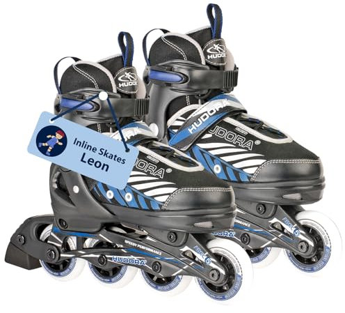 HUDORA Inline Skates Mia/Leon - Inliner für Kinder/Jugendliche & Erwachsene in versch. Größen & Farben - Roller Skates bis zu 4 Größen verstellbar - Bequeme & stilvolle Rollerskates