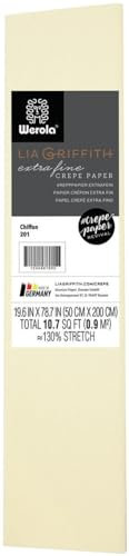 Lia Griffith PACPLG11006 fint crêpepapper, chiffong, 19,6 tum x 78,7 tum extra fint kräppapper, 49,8 x 199,9 cm, papper, 10,7 fötter