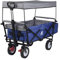 WOLTU Bollerwagen faltbar, Handwagen Gartenwagen mit Dach, Rollen, Bremse, Strandwagen mit Sonnenschutz, für Garten Camping Kinder, 80 kg belastbar, Blau