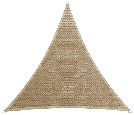 Windhager Sonnensegel Capri Dreieck 5 x 5 m (gleichschenkelig), Sonnenschutz für Garten & Terrasse, UV- und witterungsbeständig, Schilf