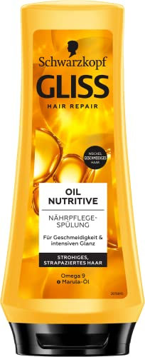 Gliss Spülung Oil Nutritive (200 ml), Haarspülung nährt strohiges, strapaziertes Haar, Pflegespülung sorgt für perfekte Kämmbarkeit